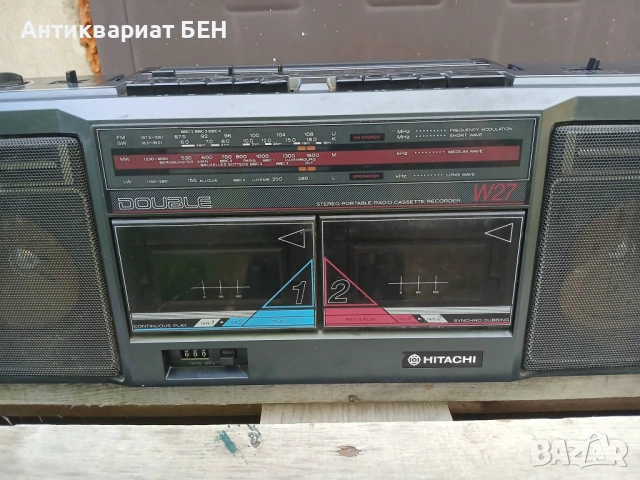 HITACHI W27E DOUBLE CASSETTE – 1985 г. , снимка 3 - Антикварни и старинни предмети - 54874517