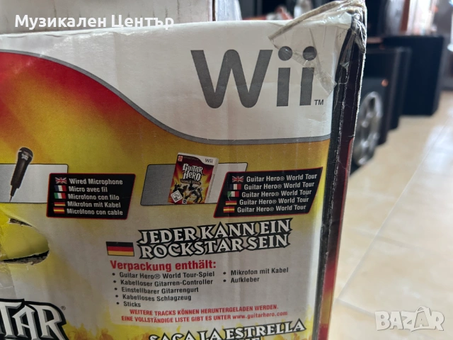 Guitar hero world tour Wii игра с барабани и китара-Пълен Комплект , снимка 7 - Друга електроника - 54786818
