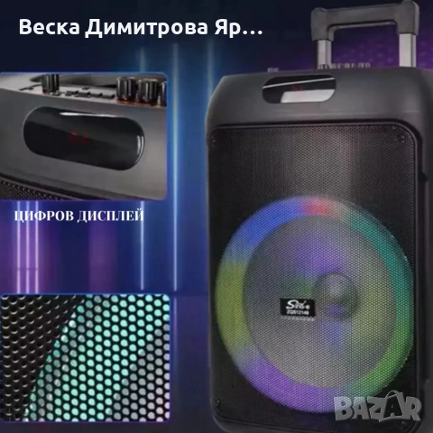 Преносима караоке тонколона Sing-e ZQS12148 (12") с мощен бас, снимка 6 - Караоке - 54700420