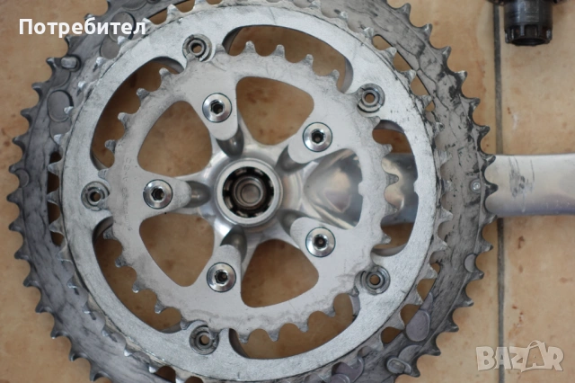 Шосеен курбел с три плочи Shimano Ultegra FC-6500/6503 52/42/30 + средно движение, снимка 2 - Части за велосипеди - 54415663