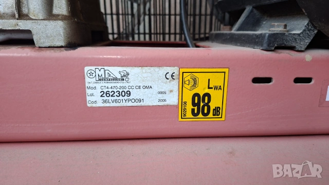 Компресор "OMA" Italy - 100л., снимка 3 - Компресори - 55268901
