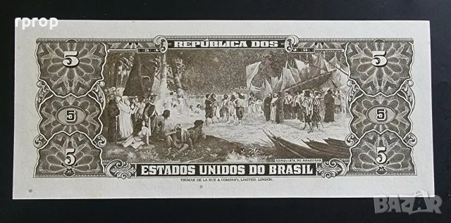 Бразилия. 5, 10 и 50 крузейро. 1953- 1963 година. UNC. 3 бройки., снимка 4 - Нумизматика и бонистика - 49571137