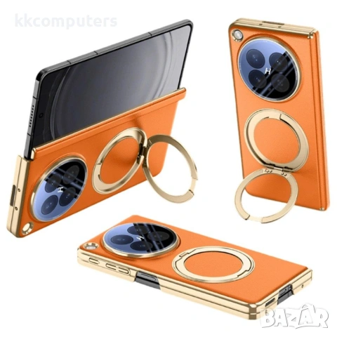 Магнитен Кожен Калъф за Oppo Find N6 5G - 360° пръстен, Двустранна защита, С включено стъкло, 3 цвят, снимка 2 - Калъфи, кейсове - 54265003