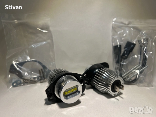 LED Angel Eyes за BMW 3 Series E90 / E91 (халоген) – бели, без грешка , снимка 3 - Аксесоари и консумативи - 53990248