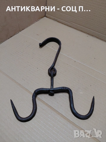 Соц Стар Ръчно Кован Ченгел За Дране На Животни. НОМЕР 1765., снимка 3 - Антикварни и старинни предмети - 54072763