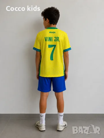 Детски футболен екип Бразилия – VINI JR. №7 , снимка 3 - Футбол - 55331596