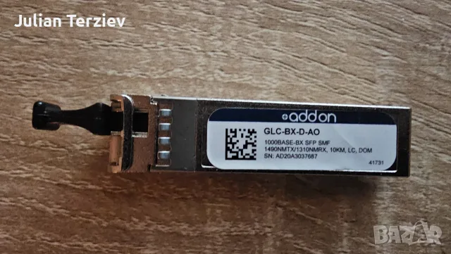 SFP Addon 1 Gbit/s GLC-BX-D-AO, снимка 3 - Друга електроника - 55620608