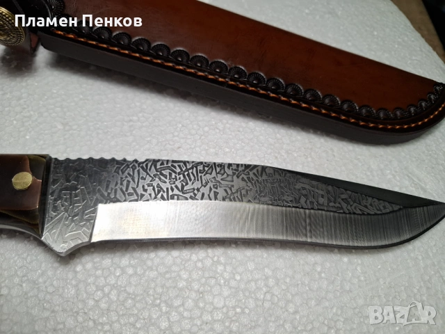 Ловен нож ръчна изработка нож с релефно острие, снимка 10 - Ножове - 54391947