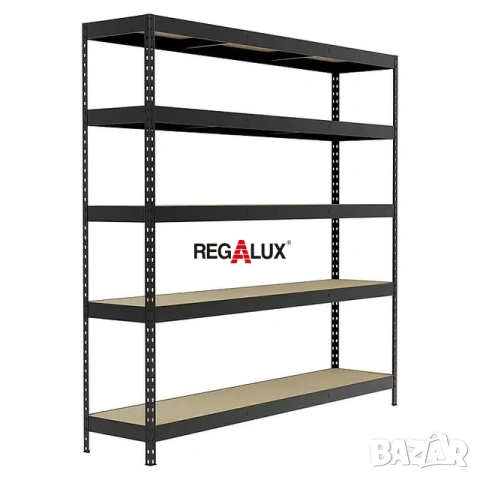 Метален стелаж Regalux 265 - 180х180х40, 5 рафта, цвят антрацит 