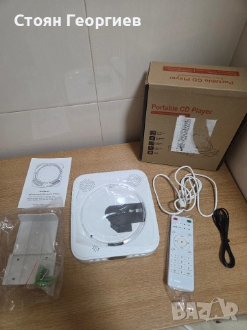 Чисто нов Стенен CD плейър с Bluetooth, FM радио, USB/AUX, дистанционно и стойка