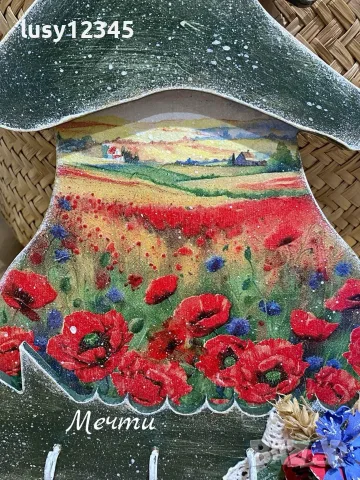 Къщичка гъбка-Поле с макове!🌺🌾🌿, снимка 2 - Декорация за дома - 55341982