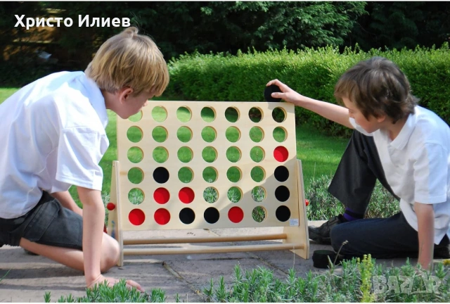 Дървена игра Линия от четири 