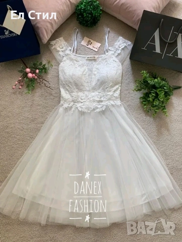 🌹Прелестни рокли с тюл и 3Д бродерия 💐ХС,С и М 🌷39€ , снимка 5 - Рокли - 53960859