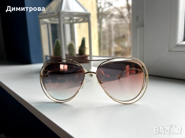Слънчеви очила Chloe Carlina Gold, снимка 4 - Слънчеви и диоптрични очила - 55244383