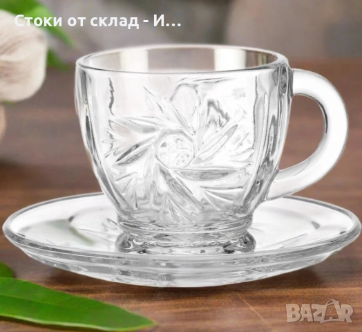  Комплект от 6 чаши+чинийки кафе и чай  190 мл. , снимка 4 - Чаши - 55210957
