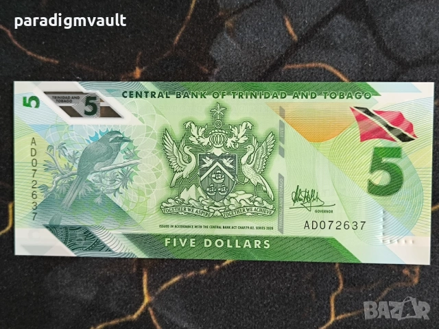 Банкнота - Тринидад и Тобаго - 5 доларa UNC | 2020г