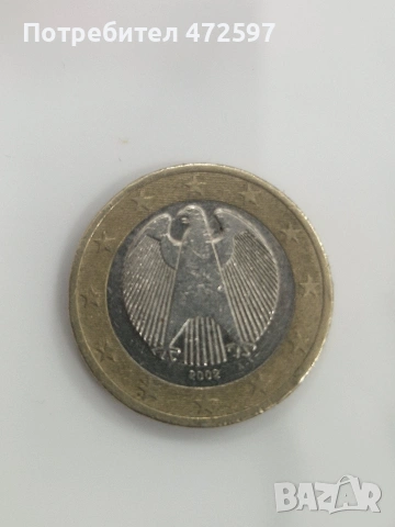 монета 1€ 2002г. буква А
