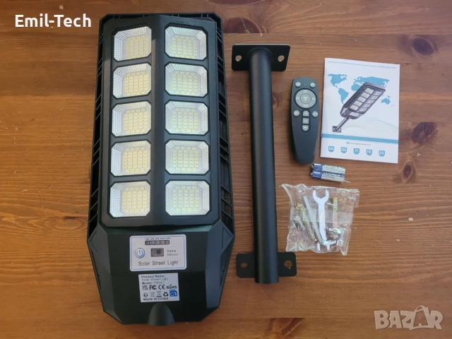 Нова Соларна LED лампа за двор 330 LED 7000 mAh със сензор за движение и дистанционно, снимка 6 - Соларни лампи - 54680870