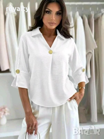 Дамска Елегантна Бяла Риза