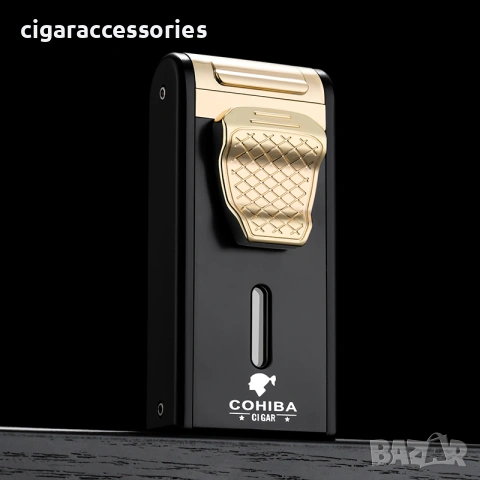 COHIBA запалка за пури – 2 Jet пламъка, вградена резачка и пънч