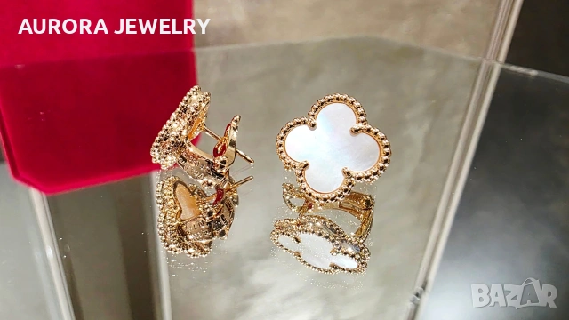 Van Cleef & Arpels VCA Rose Gold Mother of Pearl Vintage Alhambra Clips Дамски Обеци, снимка 4 - Обеци - 54312899