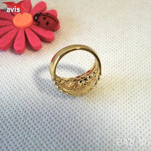 Пръстен с 14К златно покритие 224899, снимка 3 - Пръстени - 54363219