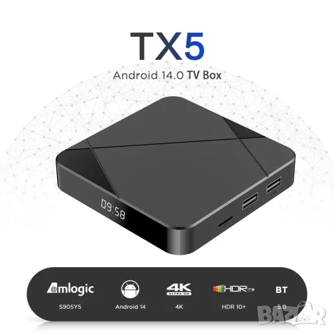 Tanix TX5 (2/4/32GB) – Android TV бокс с Android 14 и 4K 