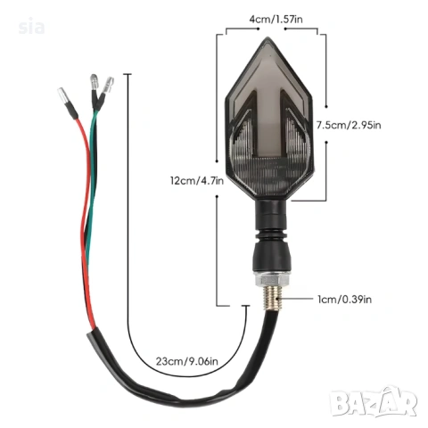 Мигачи за мотор, 12V, комплект мигачи за мотоциклет или скутер, бял, снимка 2 - Аксесоари и консумативи - 32123058