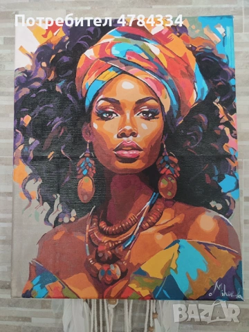 Картина на канава "African queen", снимка 2 - Картини - 54303255