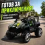 Детско електрическо бъги 4×4 с дистанционно, LED, USB и MP3 – 4 мотора, зелено, снимка 2