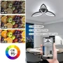 Нова Модерна LED таванна лампа Clover 50см 4480lm с App контрол дистанционно черна димируема, снимка 8