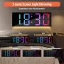 Дигитален Стенен Часовник 12" RGB LED с Дистанционно, Дата и Будилник, снимка 6