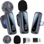 Комплект 2 безжични Lavalier микрофона dralud M1 за iPhone, Android, USB-C и Lightning, снимка 1