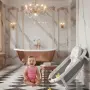 Сгъваема бебешка вана с термометър и възглавница, снимка 4