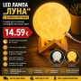 Лед лампа луна с дървена поставка, снимка 1