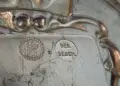Калаена чиния Замък,Щит,орнаменти,калаена сватба. , снимка 4