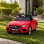 Червена акумулаторна кола Mercedes Benz CLS350 с кожена седалка 12V, снимка 1