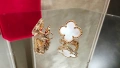 Van Cleef & Arpels VCA Rose Gold Mother of Pearl Vintage Alhambra Clips Дамски Обеци, снимка 4