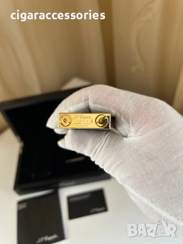 S.T. Dupont Ligne 2 Black & Gold – запалка, 2 пламъка, пълен комплект, снимка 2 - Запалки - 54007067