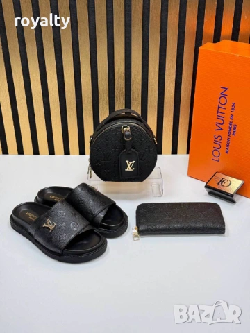 Louis Vuitton Нов Дамски Черен Комплект , снимка 6 - Чанти - 54646655