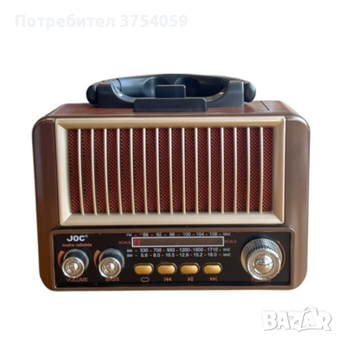 Ретро радио JOC TG-2502T-S - класически стил и мощен звук, снимка 7 - Радиокасетофони, транзистори - 55175299
