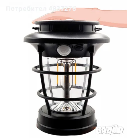 Соларна сензорна лампа с LED осветление, снимка 3 - Соларни лампи - 55606621