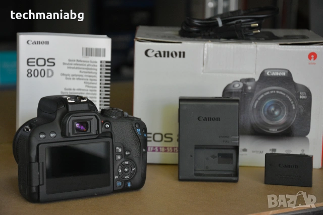 Canon EOS 800D + Canon EF-S 18-55mm f/3.5-5.6 IS II – Пълен комплект, снимка 2 - Фотоапарати - 54956847