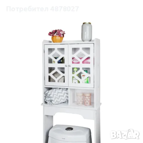 Waterproof Bathroom   стилен шкаф за баня над тоалетна 48 х 23 х 150 см;, снимка 10 - Шкафове - 55609418