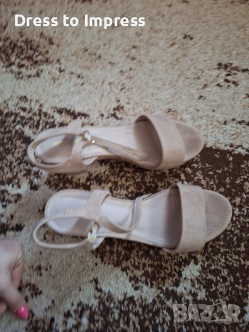 Дамски сандали на ток бежови About you 40 номер
