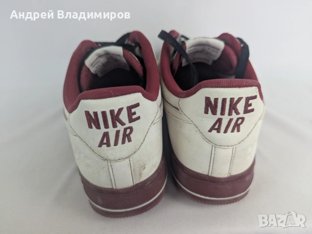 Маратонки Nike Air Force 1 Low 82 Cream Burgundy, снимка 3 - Маратонки - 54369615