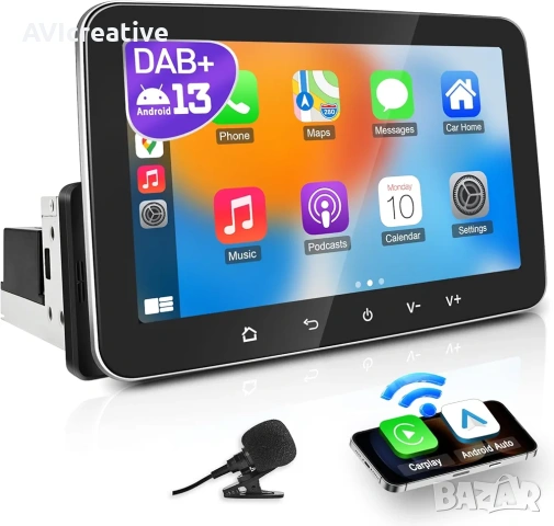 PORMIDO автомобилно радио с екран DAB+, 7-инчов 1 Din Android 13 