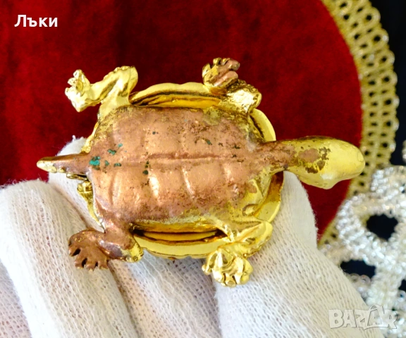 Позлатена кутийка за бижута Костенурка,камъни. , снимка 5 - Други - 54654791