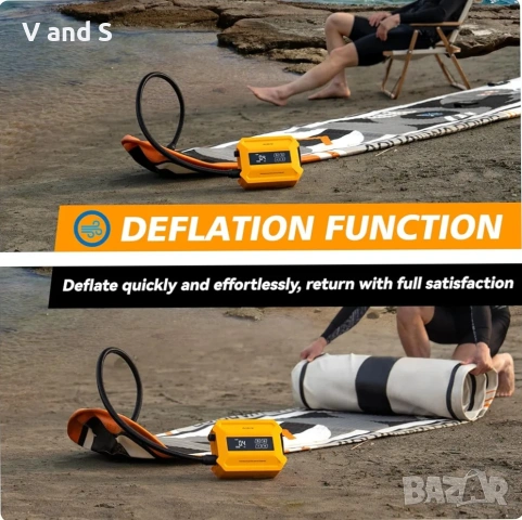 SUP Помпа dwndpump 20PSI високо налягане, електрическа, преносима помпа за SUP дъски интелигентна..., снимка 6 - Водни спортове - 55130176
