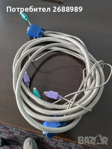 Лот 54 бр. KVM кабели ATEN (USB+VGA) 1.8м и 3м + PS/2 Roline за сървърни суичове, снимка 5 - Кабели и адаптери - 55638025